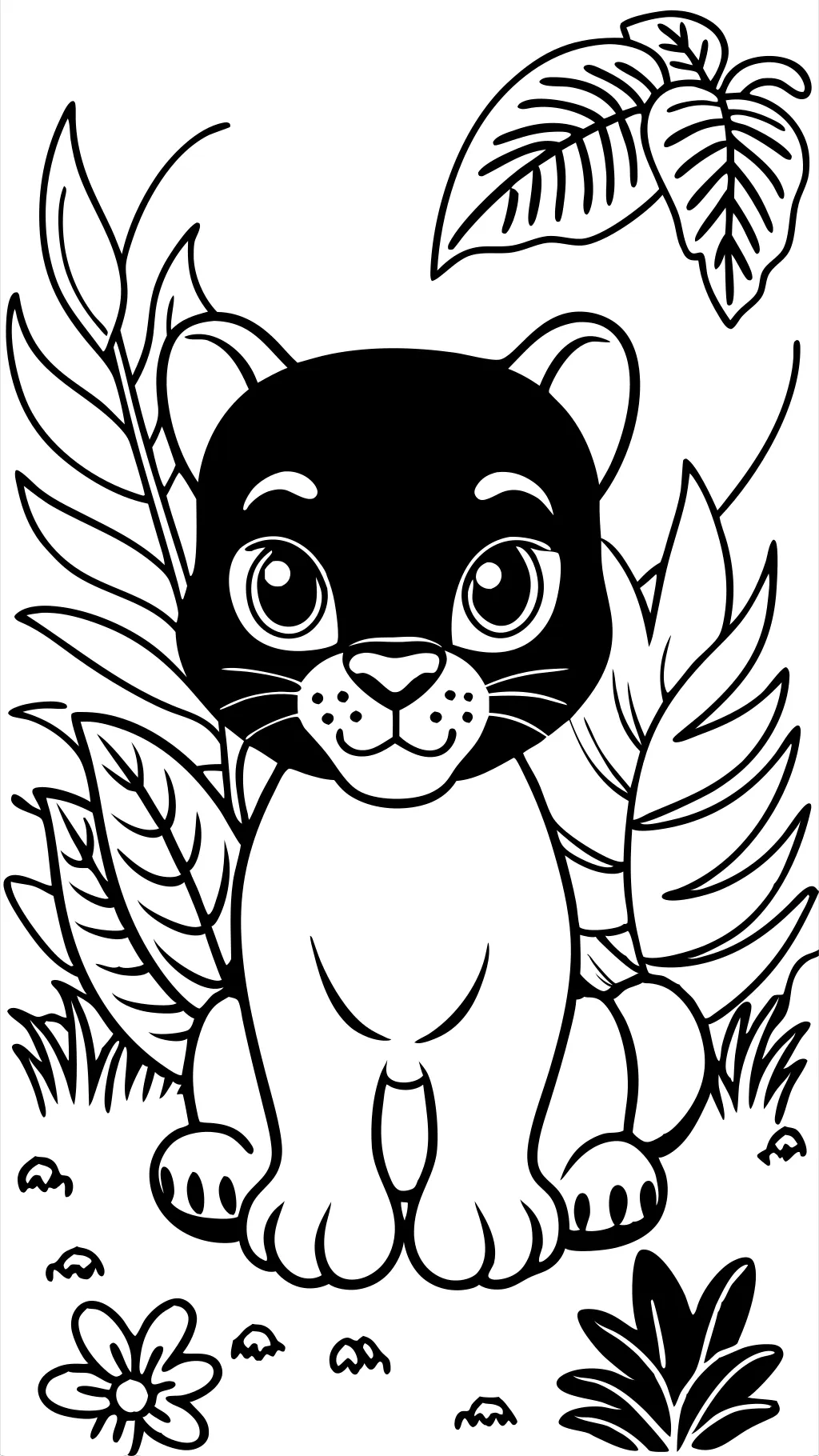 baby black panther animal coloring pages